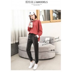 加厚絲絨運(yùn)動褲女冬季保暖BF風(fēng)哈倫褲休閑褲衛(wèi)褲長褲