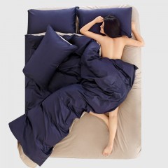 簡約純色全棉四件套純棉4床上用品三件套1.5米1.8m床單被套單床笠 高密優(yōu)質全棉 零風險搶購 送運費險